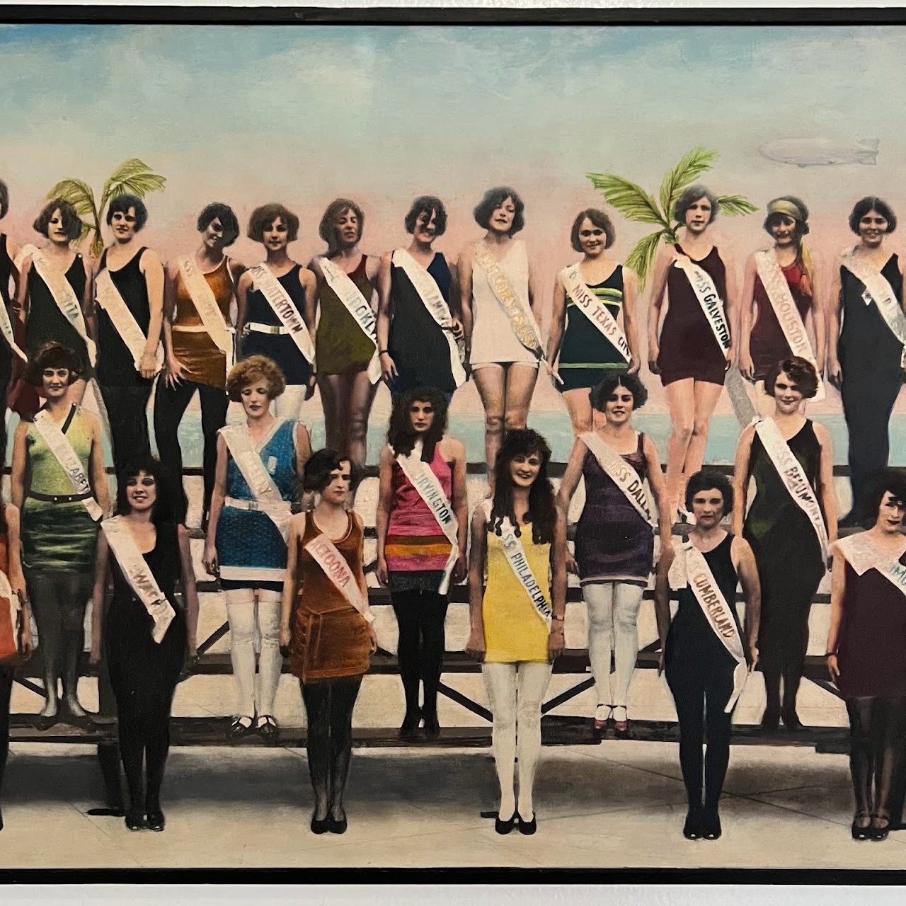 Guy Johnson 'Miss America 1924' Signed Oil Painting and Photograph, 1971