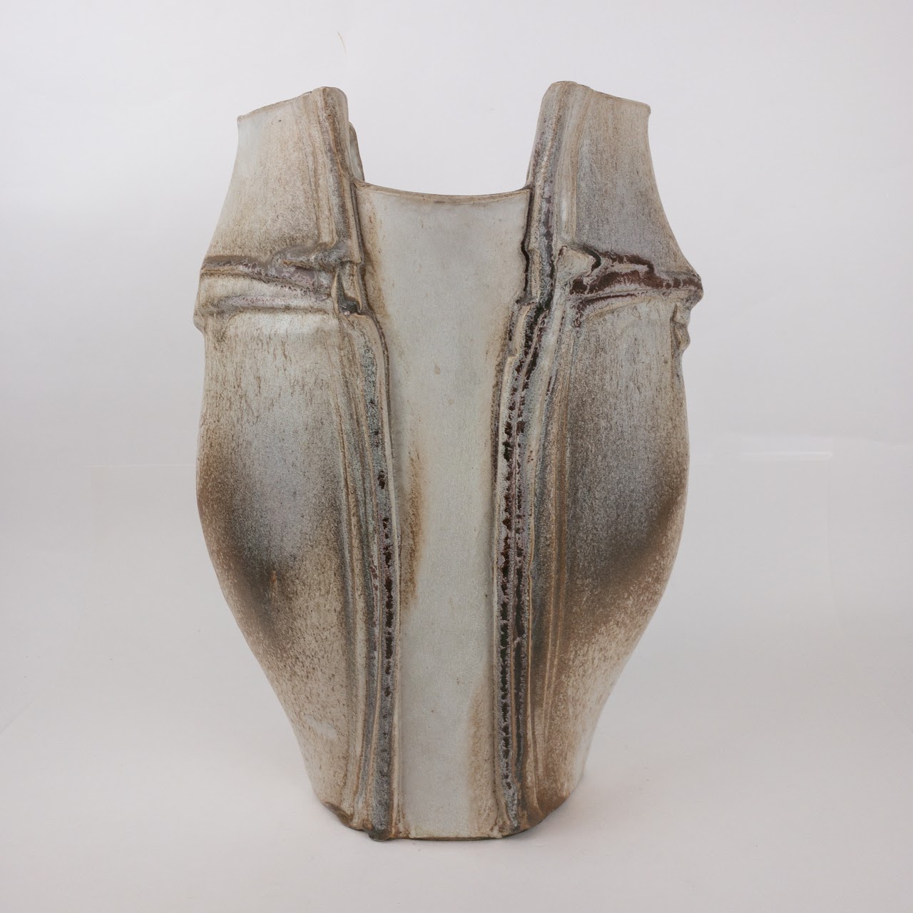 Sculpted Ceramic Signed Tall Vessel