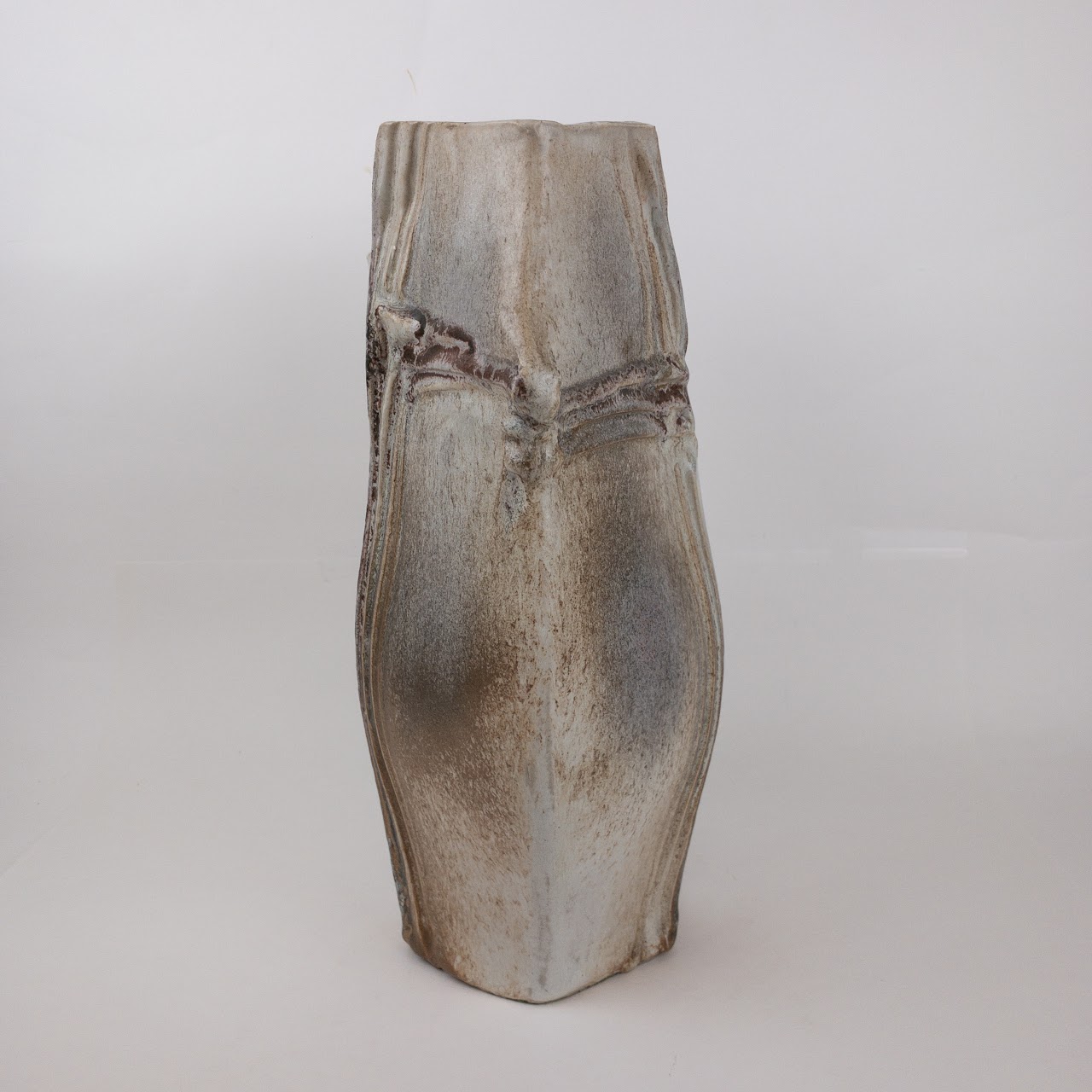 Sculpted Ceramic Signed Tall Vessel