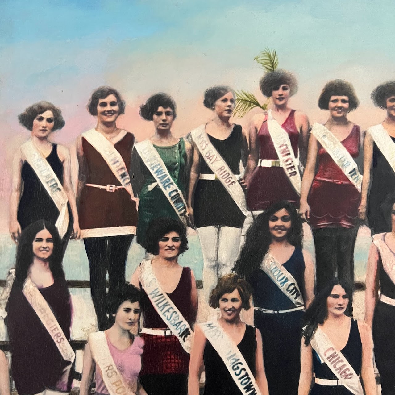 Guy Johnson 'Miss America 1924' Signed Oil Painting and Photograph, 1971