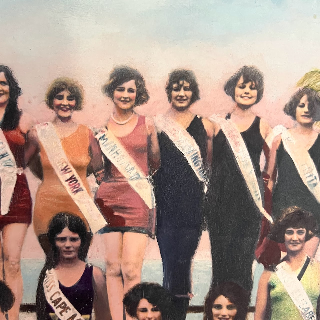 Guy Johnson 'Miss America 1924' Signed Oil Painting and Photograph, 1971