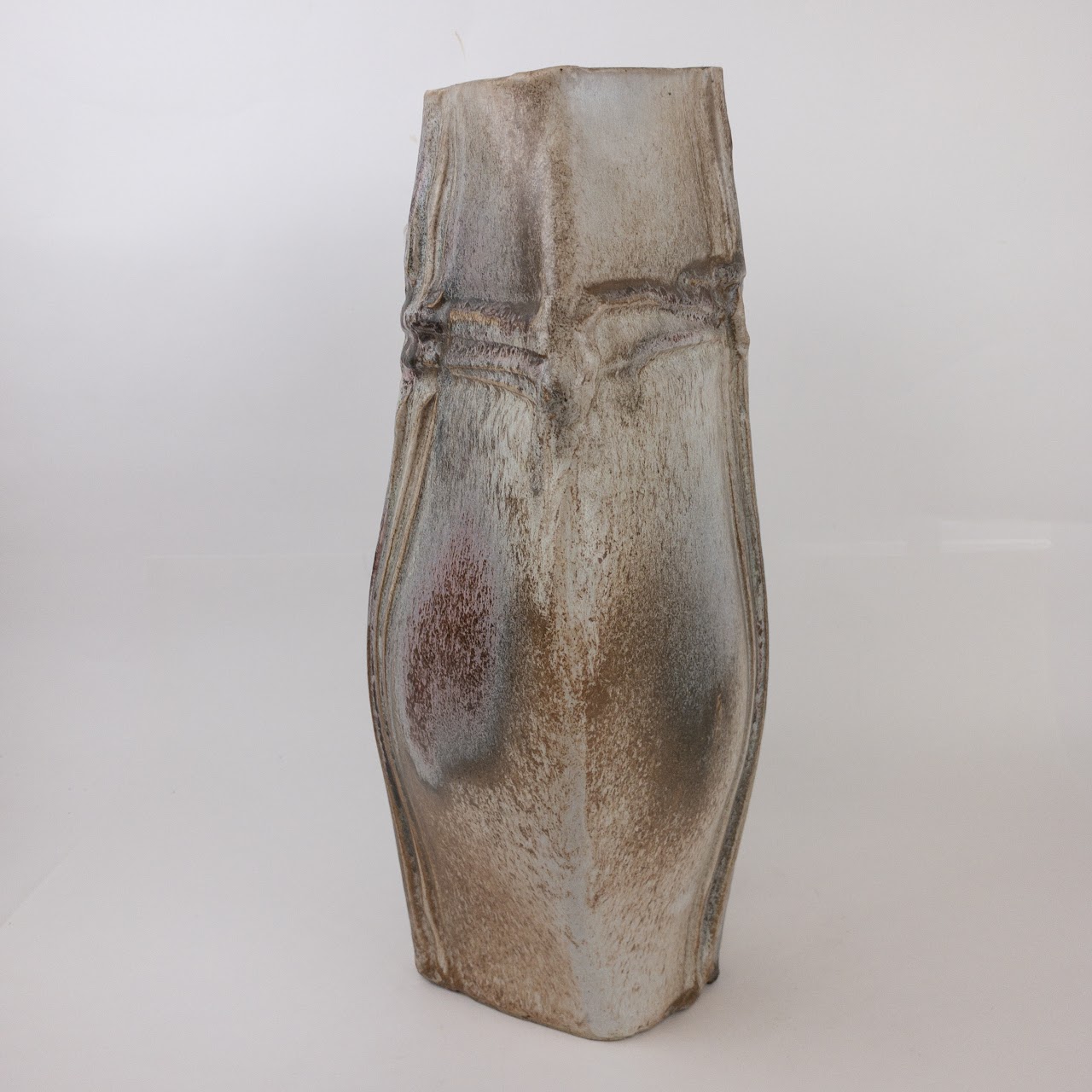 Sculpted Ceramic Signed Tall Vessel