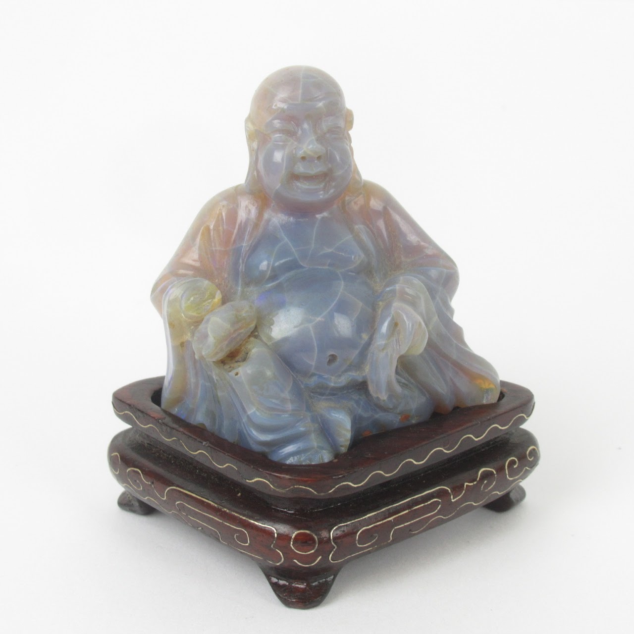 Carved Opal Buddha Duo