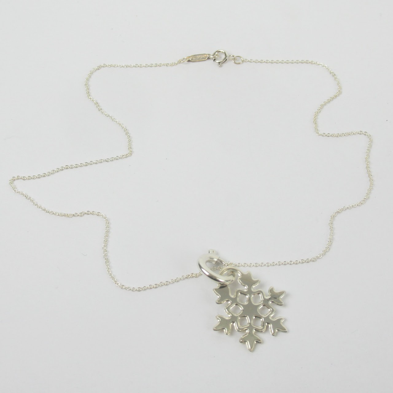 Tiffany & Co. Silver Snowflake Charm Pendant, Clasp Link Necklace Bracelet  Gift