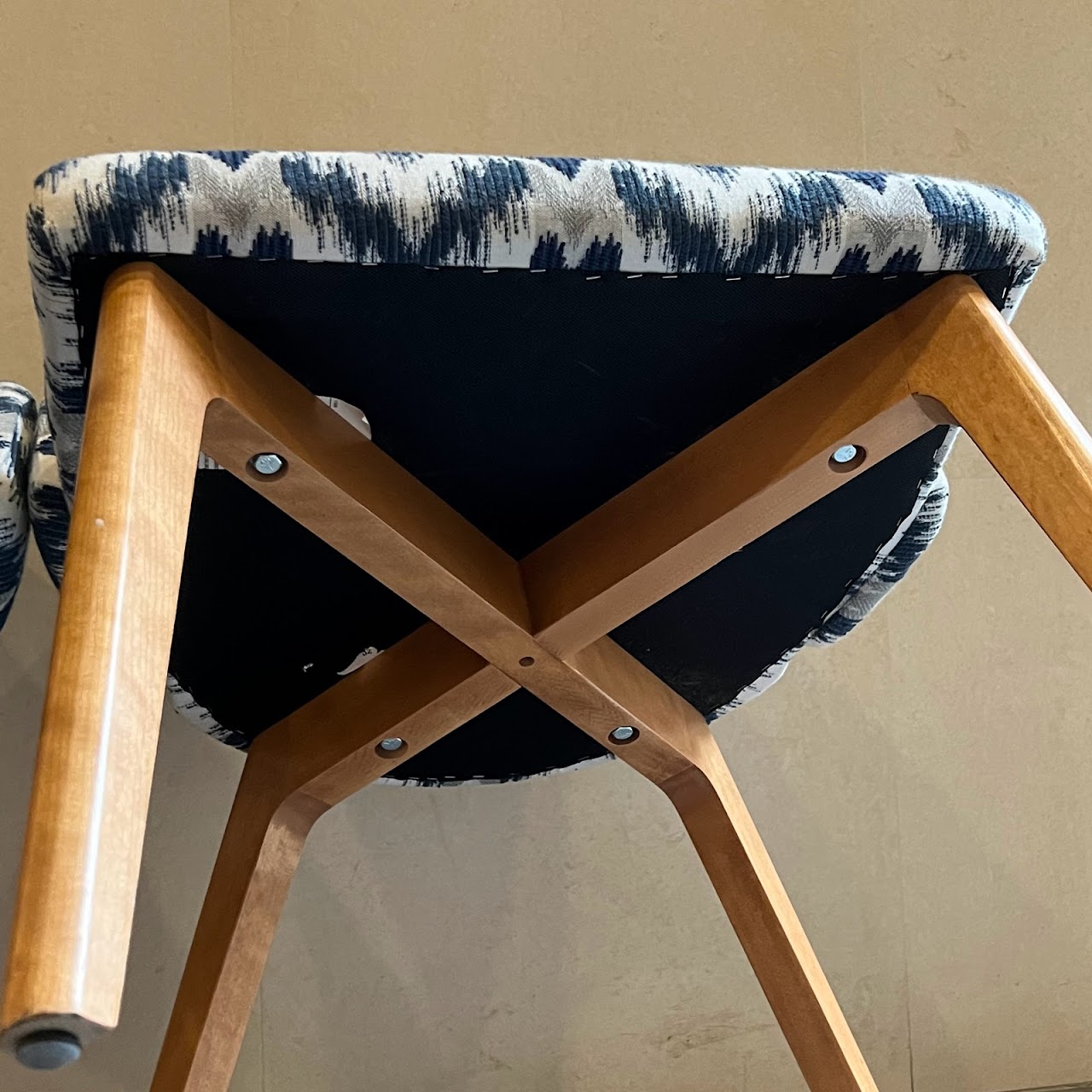 Contemporary Ikat Upholstered Chair Pair #2