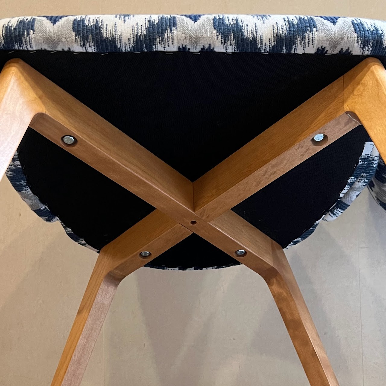 Contemporary Ikat Upholstered Chair Pair #2