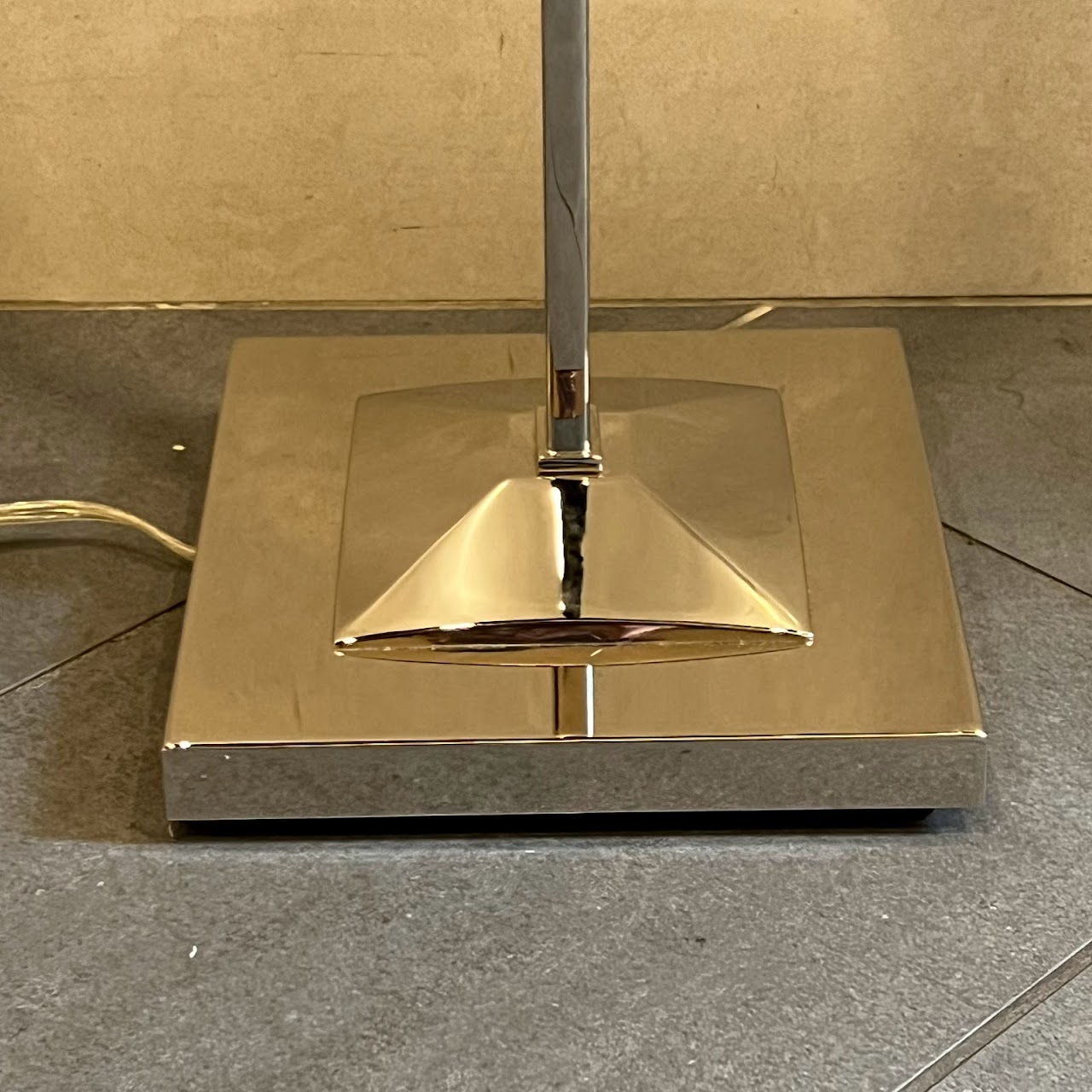 Polished Nickel Square Floor Lamp