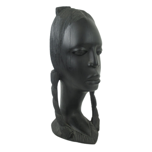 Carved Wood Female Bust Sculpture