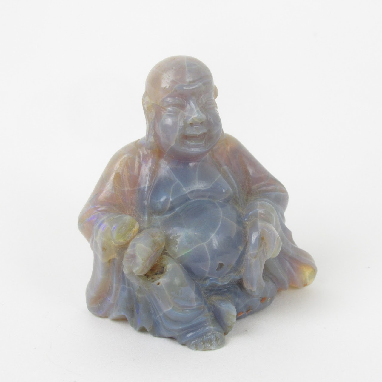 Carved Opal Buddha Duo