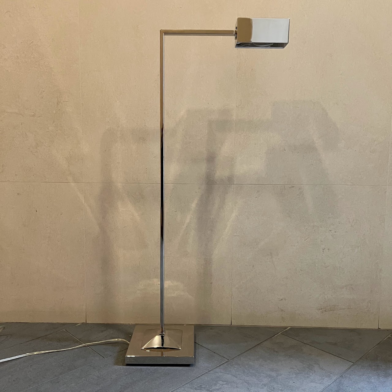 Polished Nickel Square Floor Lamp