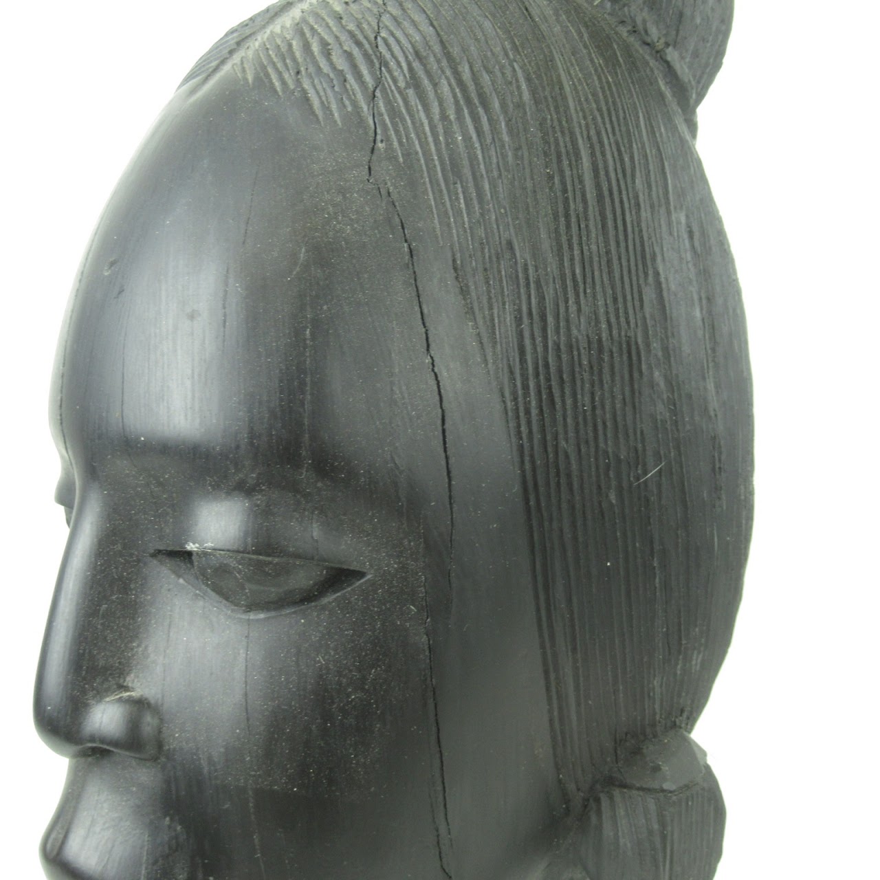 Carved Wood Female Bust Sculpture