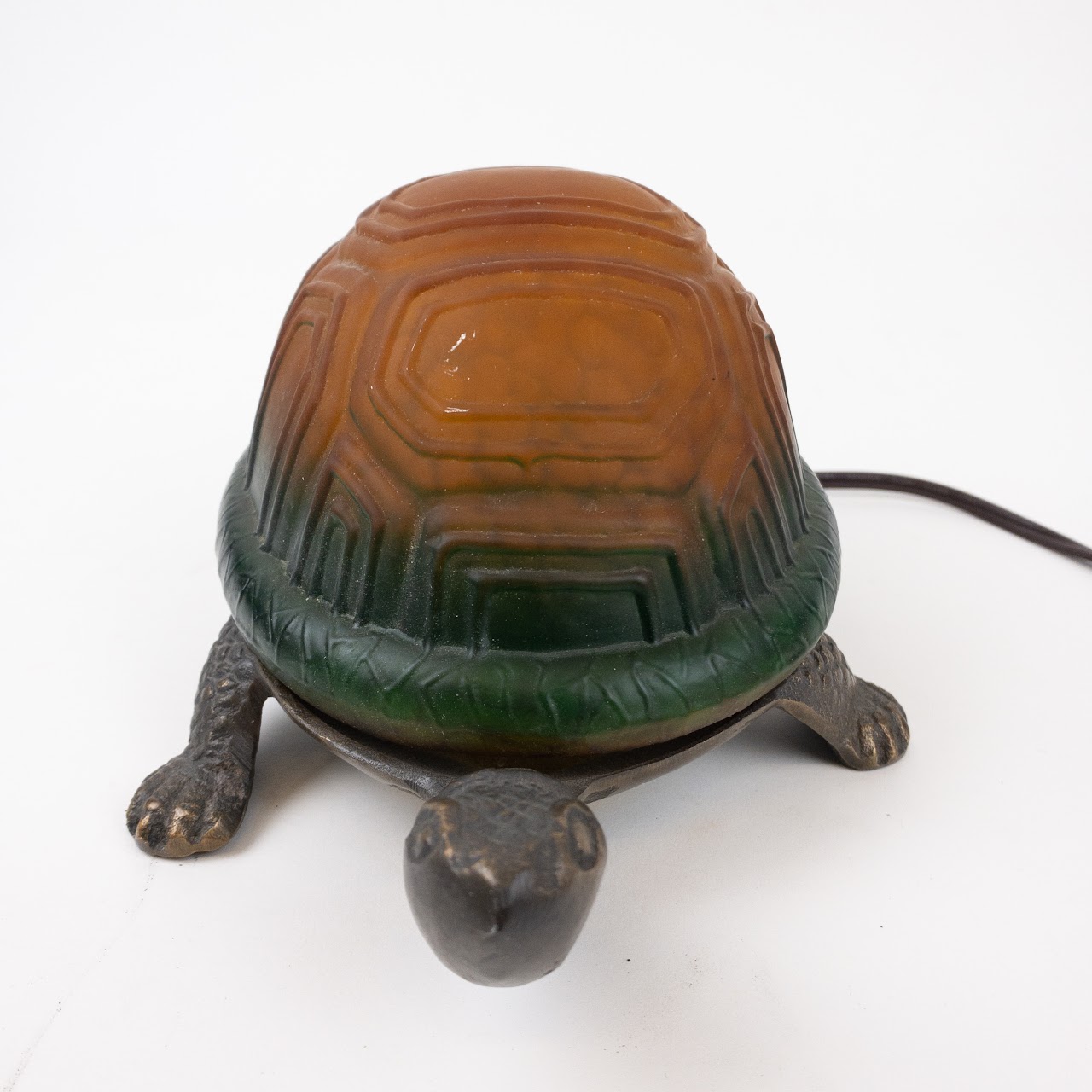 Amber Glass Turtle Table Lamp