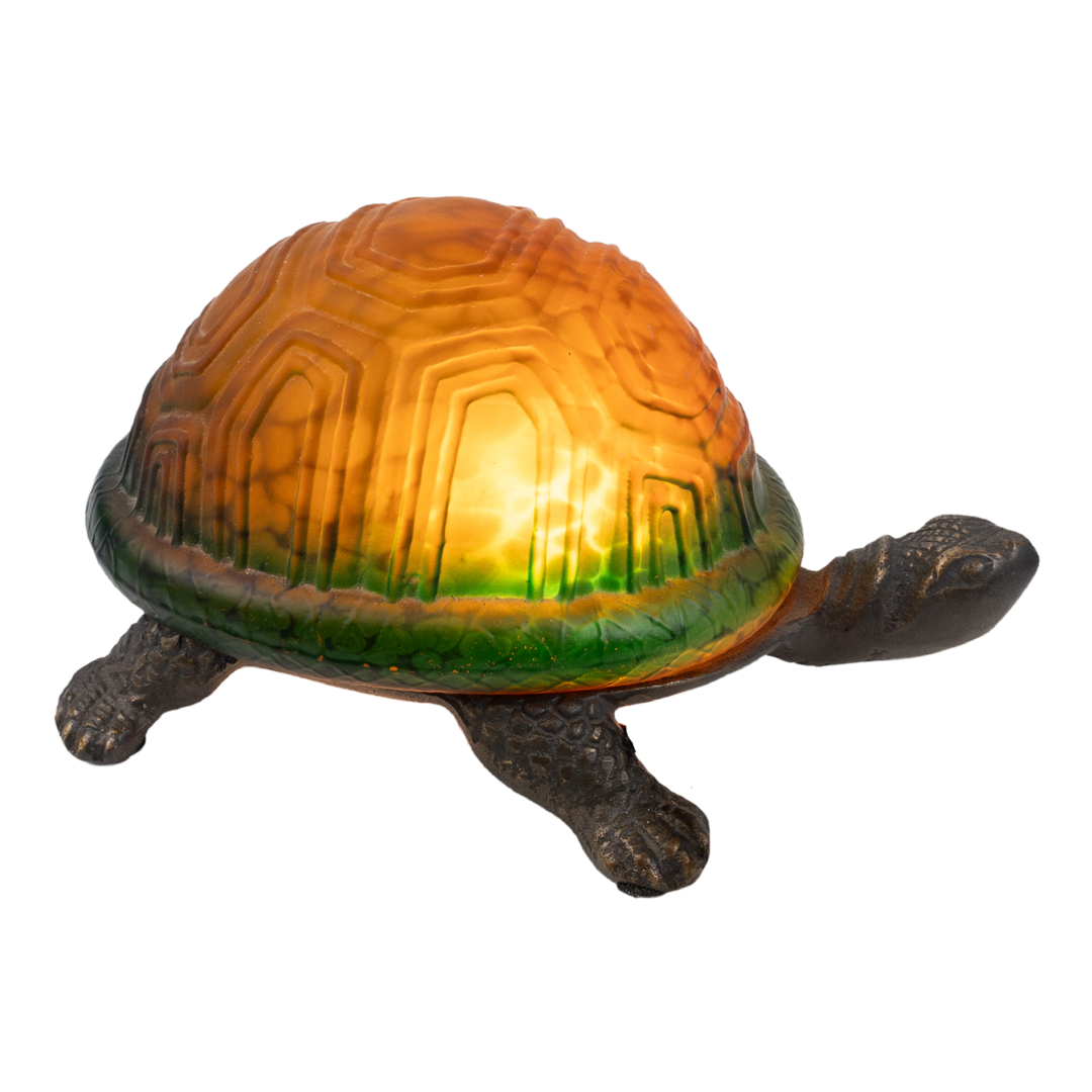 Amber Glass Turtle Table Lamp