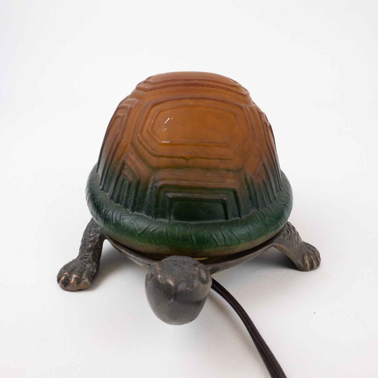 Amber Glass Turtle Table Lamp