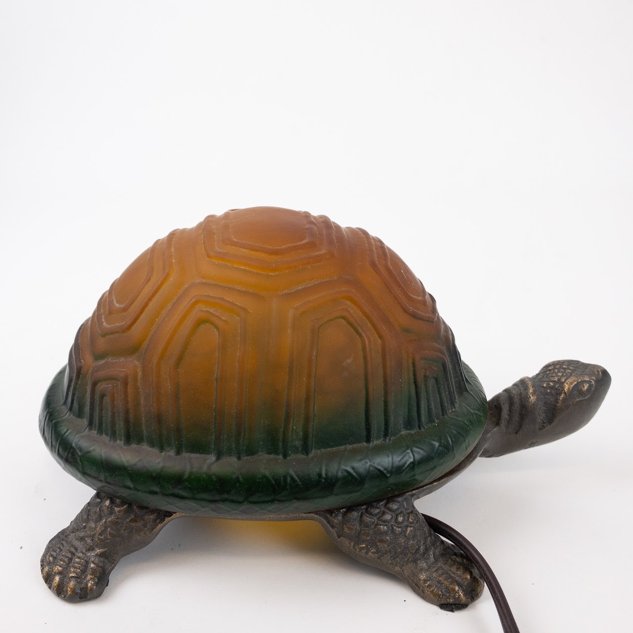 Amber Glass Turtle Table Lamp