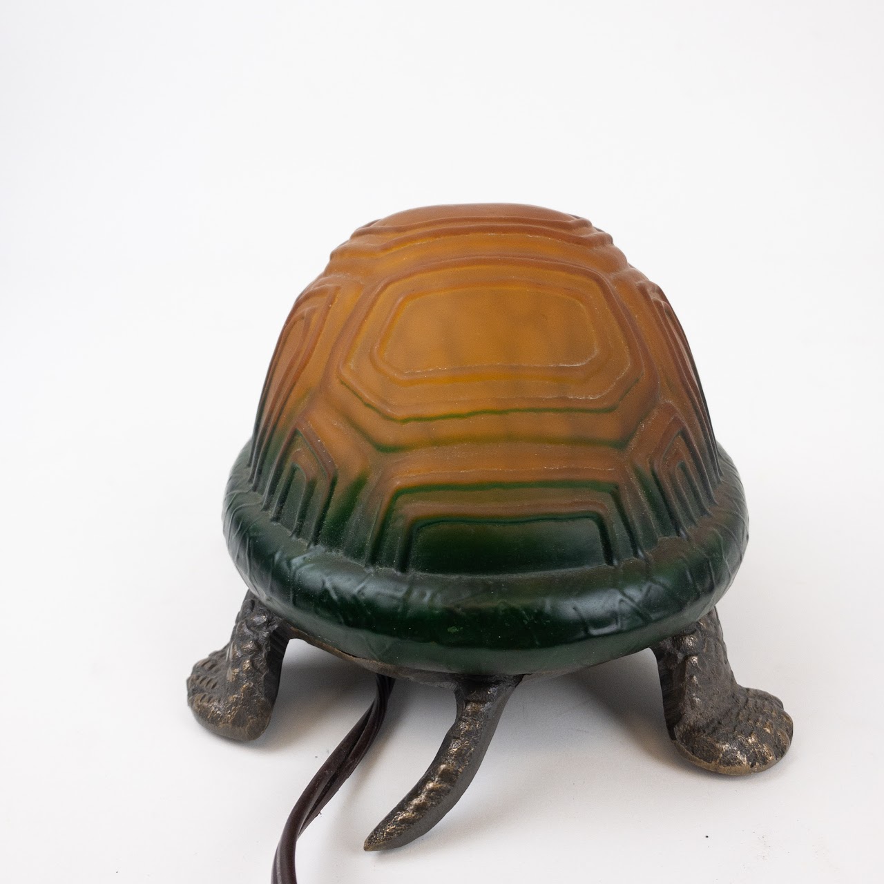 Amber Glass Turtle Table Lamp