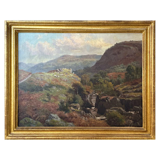 George Cammidge Antique Grazing Sheep in North Wales Painting