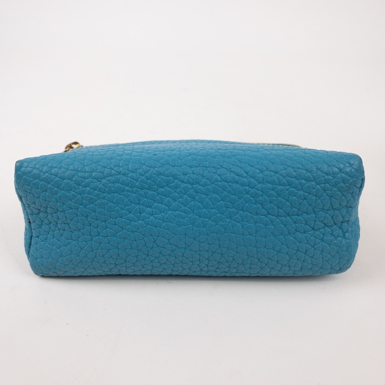 Loro Piana Turquoise Leather Zip Pouch