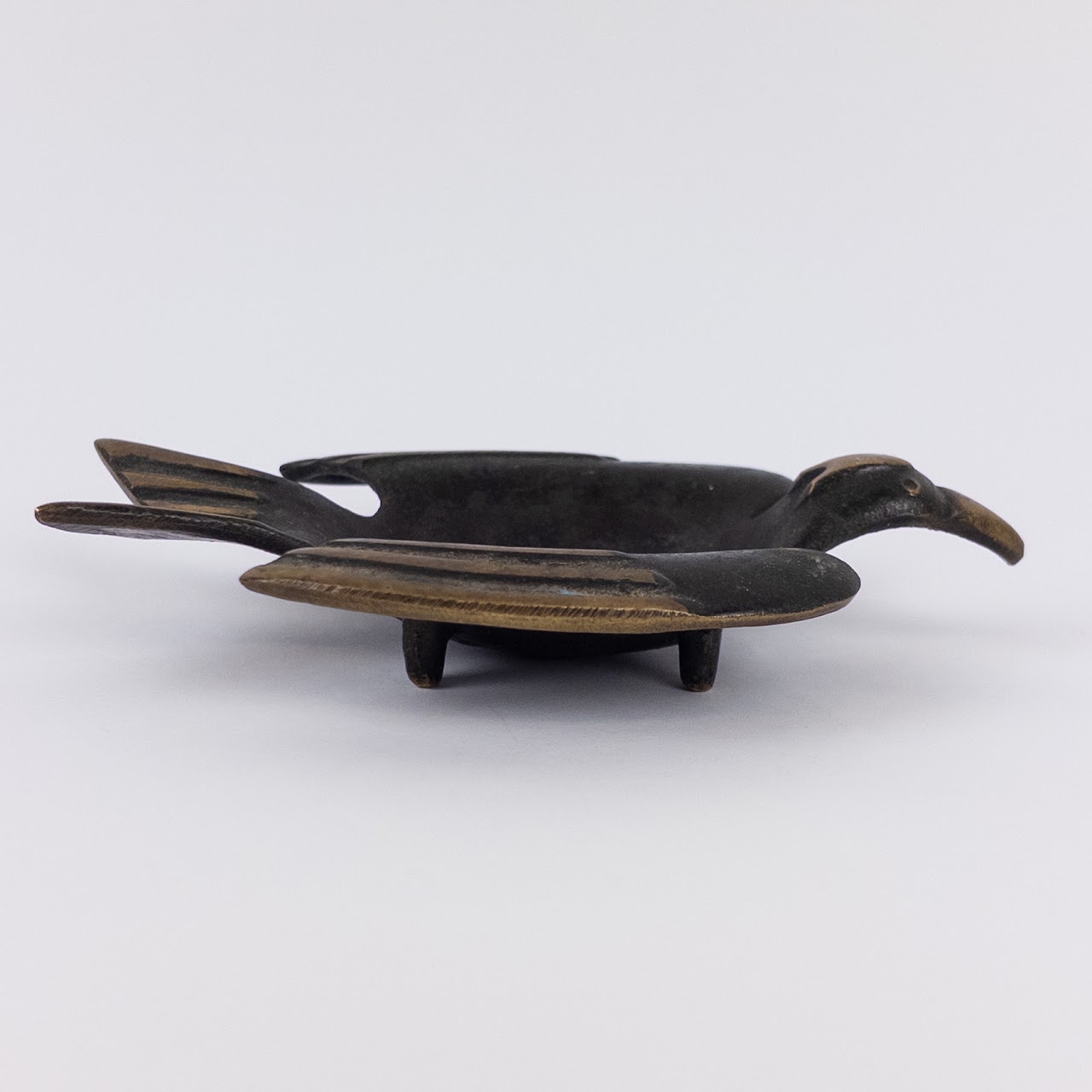 Mid-Century Modern Miniature Bronze Bird Trinket Dish