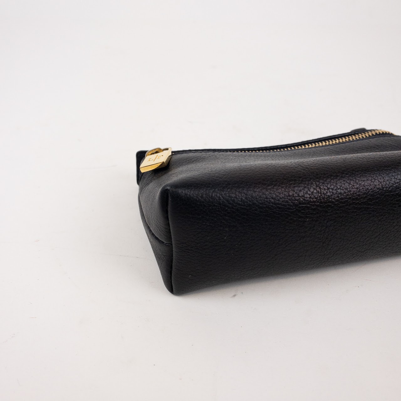 Loro Piana Black Leather Zip Pouch