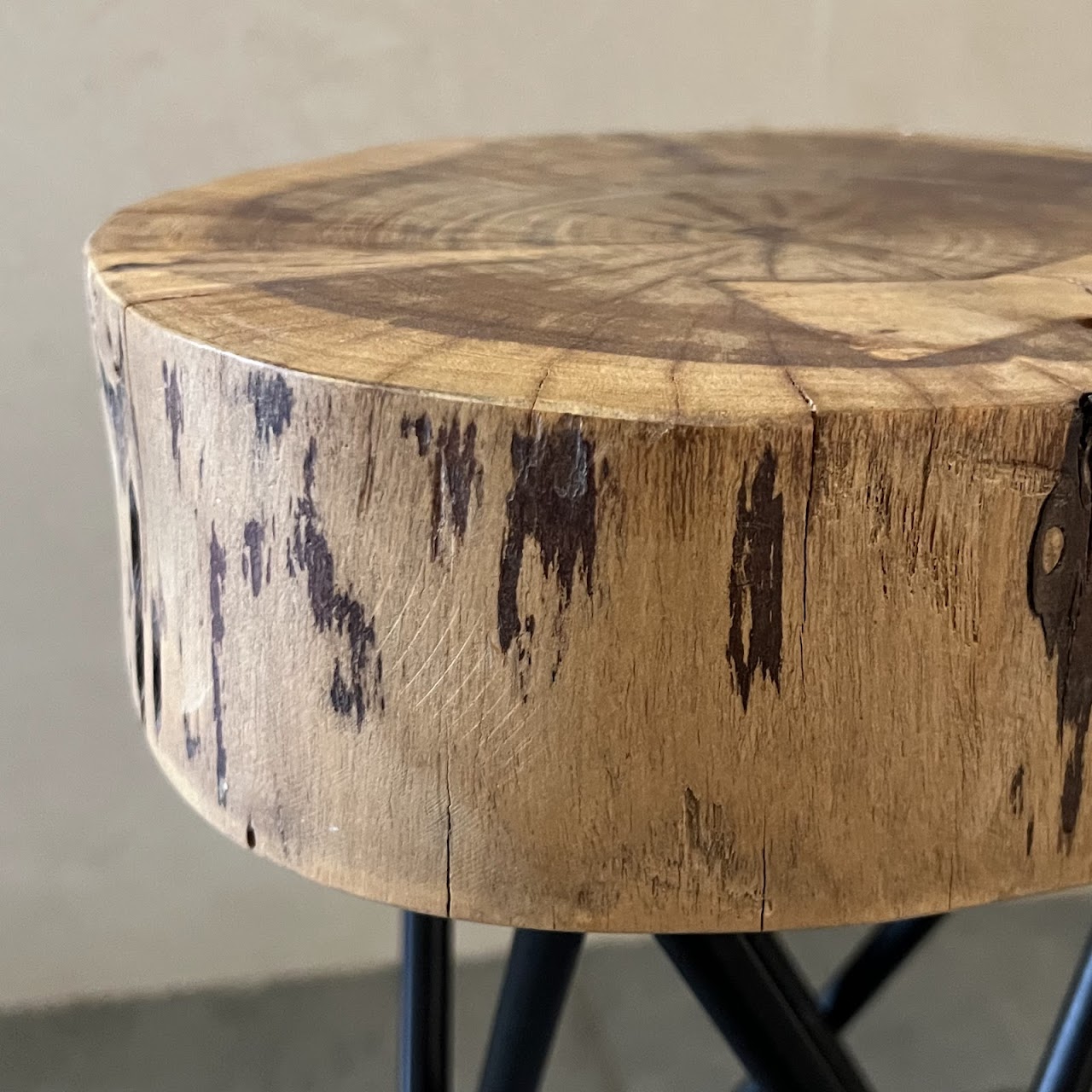 Acacia Wood Slab Top Hairpin Leg Accent Table