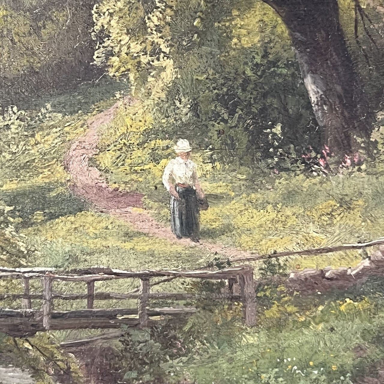 George Cammidge Antique Woman By a Brook Painting