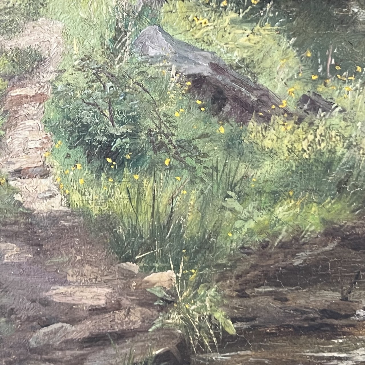 George Cammidge Antique Woman By a Brook Painting