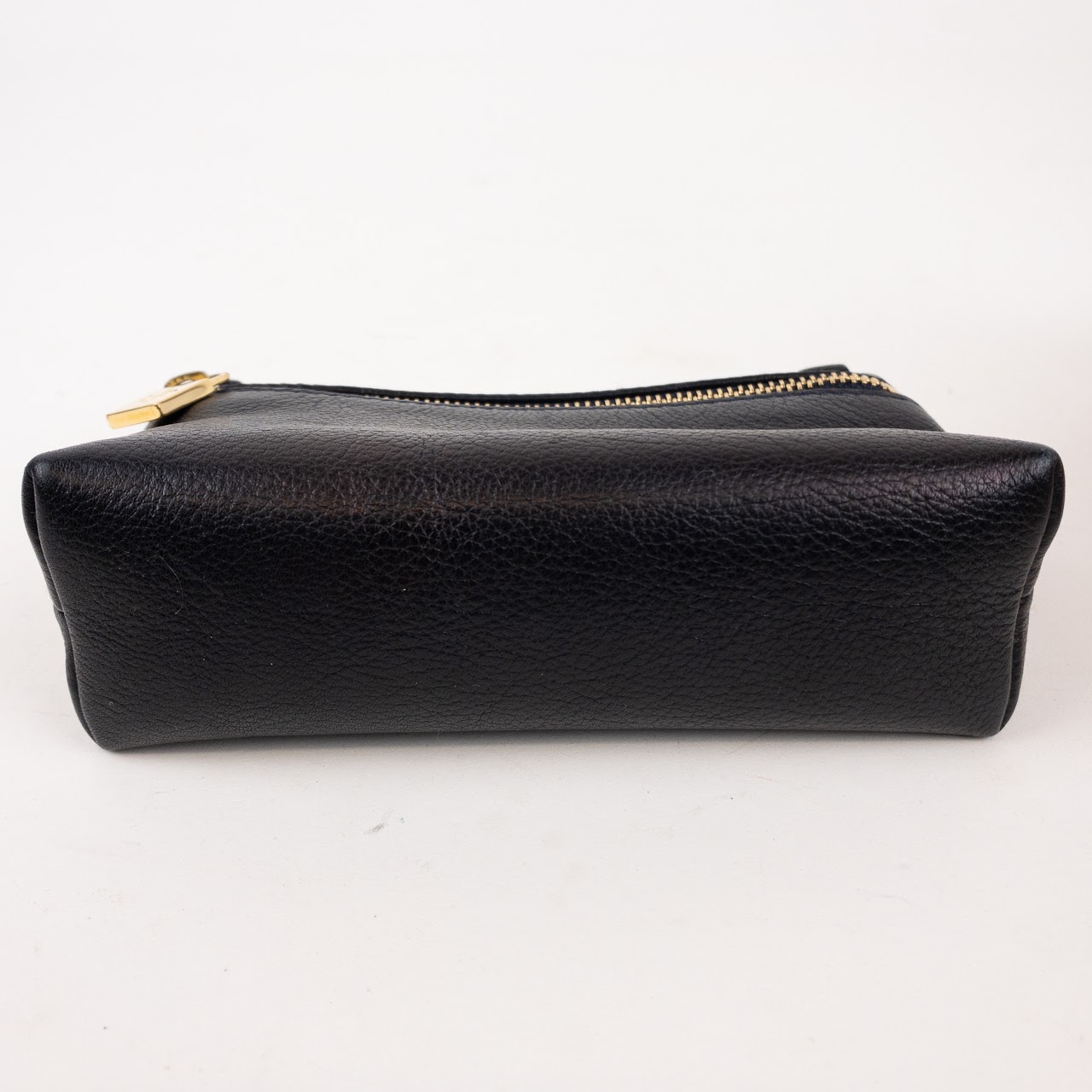 Loro Piana Black Leather Zip Pouch