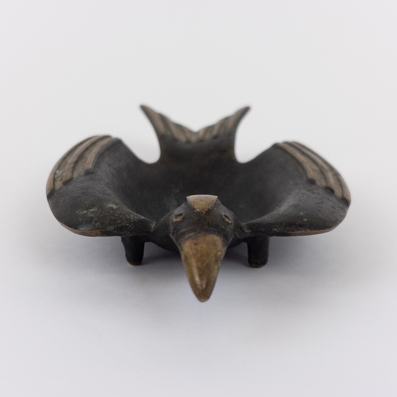 Mid-Century Modern Miniature Bronze Bird Trinket Dish