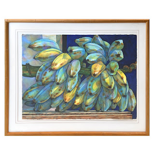 Pamela Hayes Signed Banana Bunch Still Life Watercolor