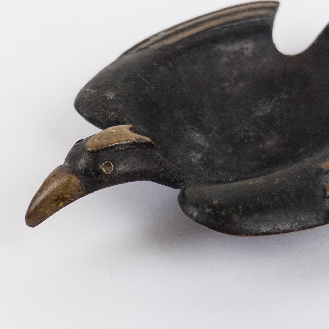 Mid-Century Modern Miniature Bronze Bird Trinket Dish