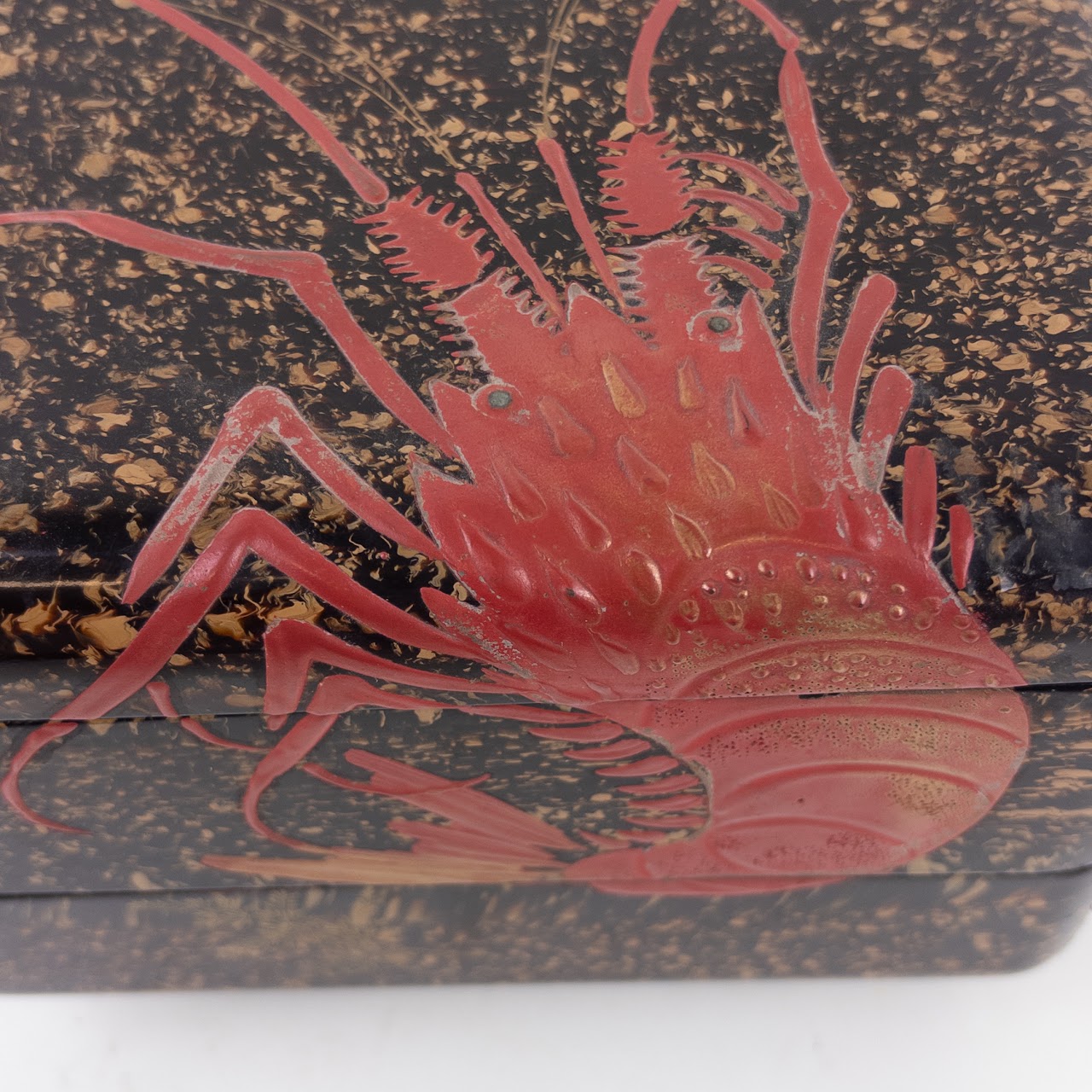 Japanese Urushi Lacquered Lobster Two-Tiered Box