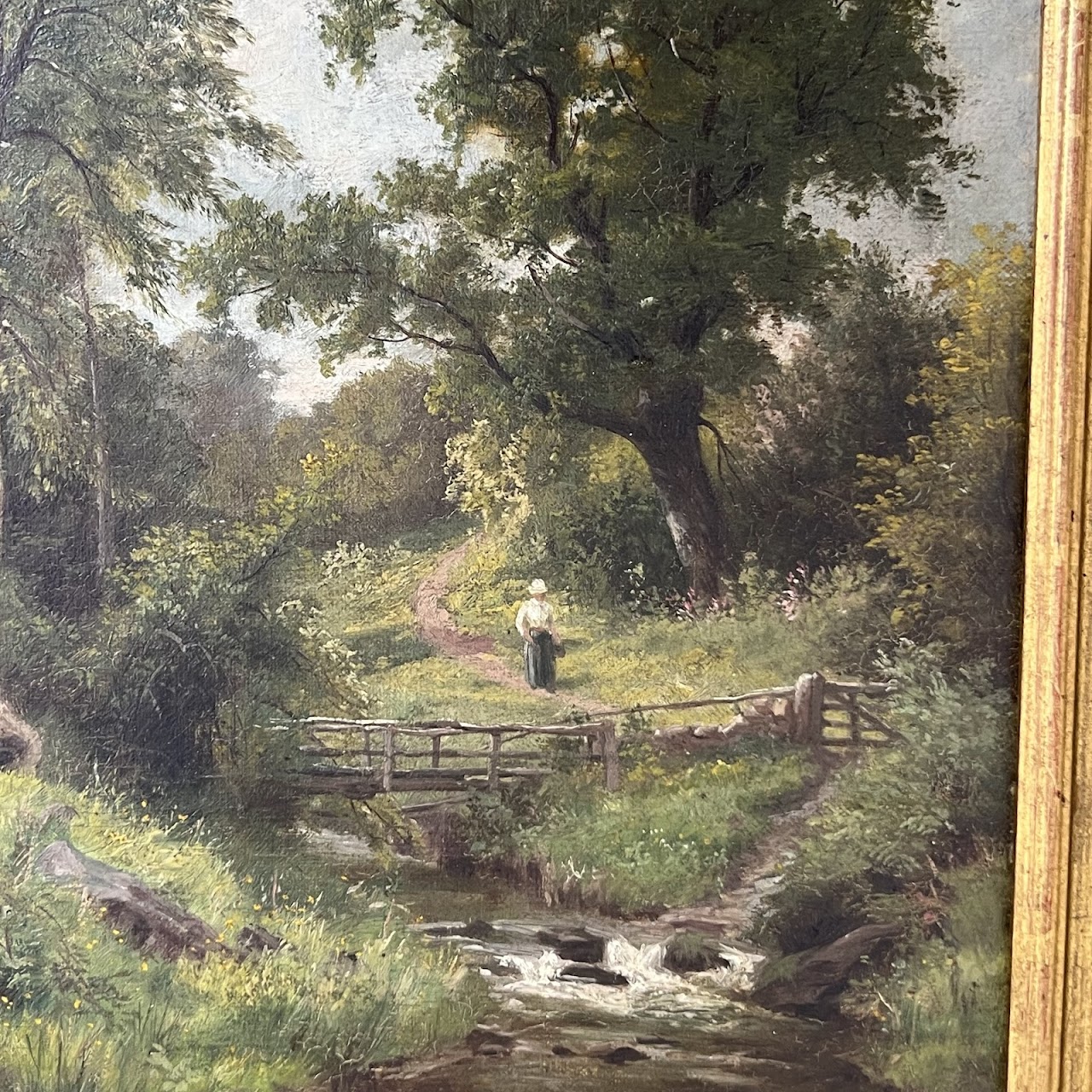 George Cammidge Antique Woman By a Brook Painting