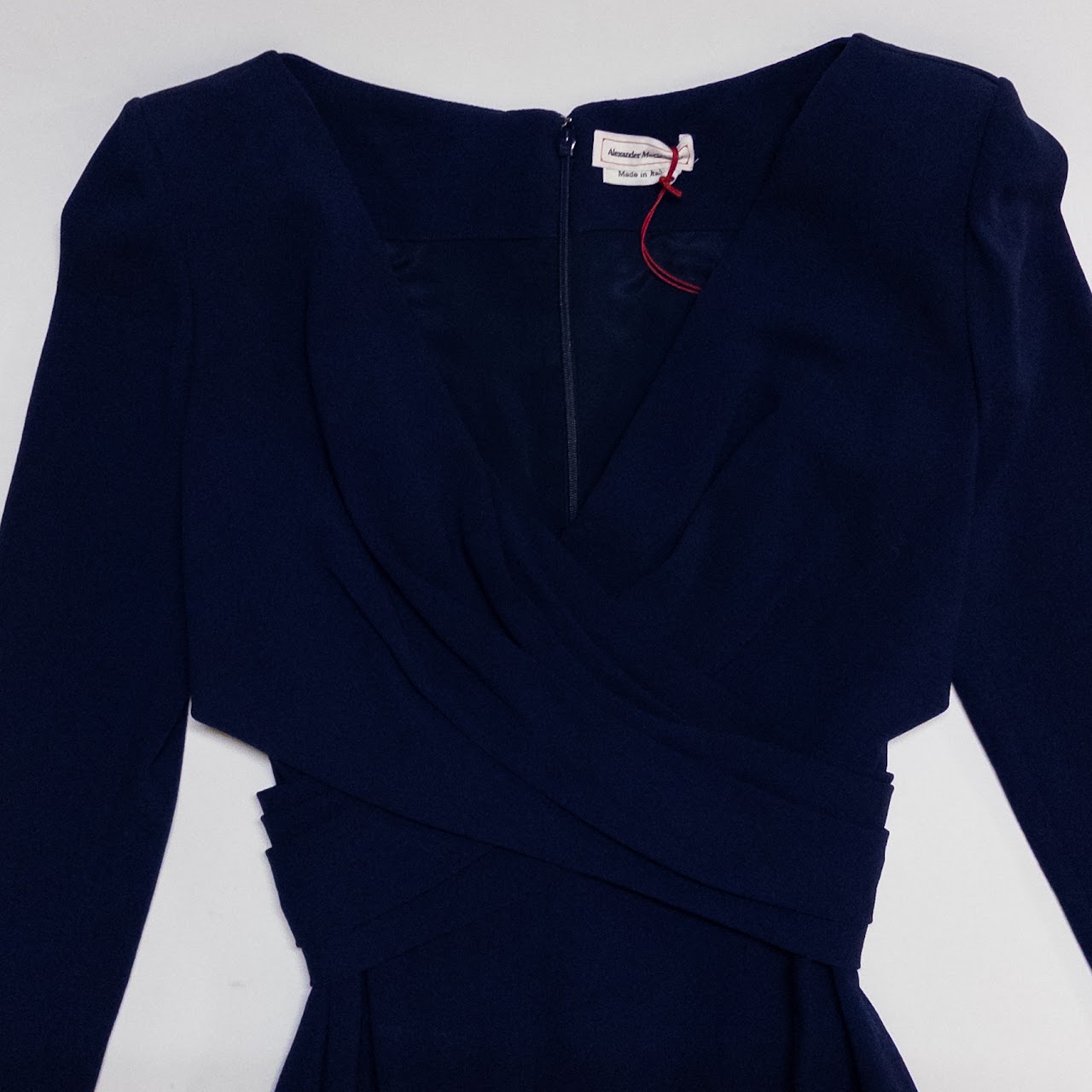 Alexander McQueen NEW Midnight Blue Crepe Wool Dress