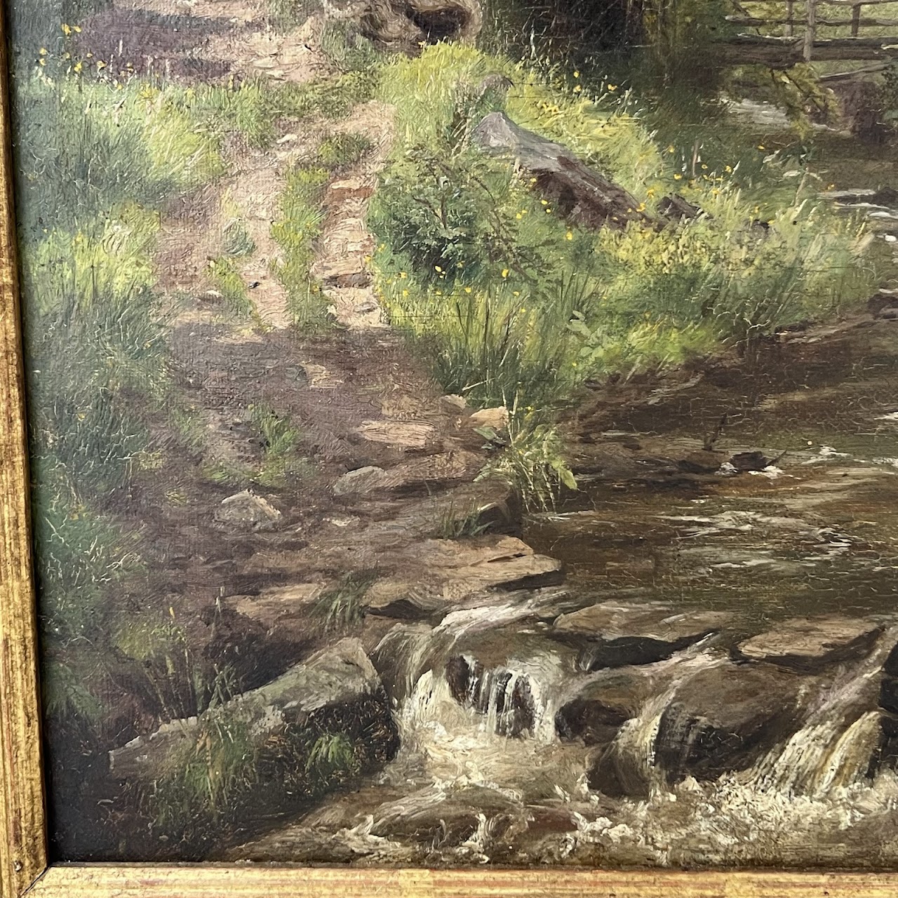 George Cammidge Antique Woman By a Brook Painting