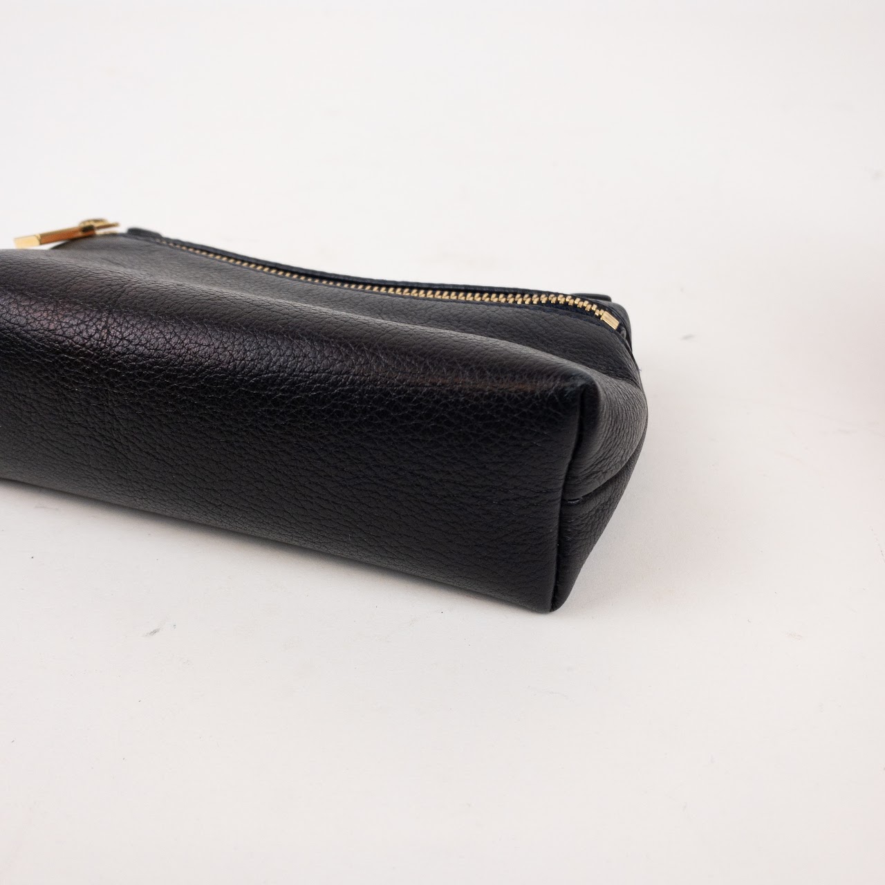 Loro Piana Black Leather Zip Pouch