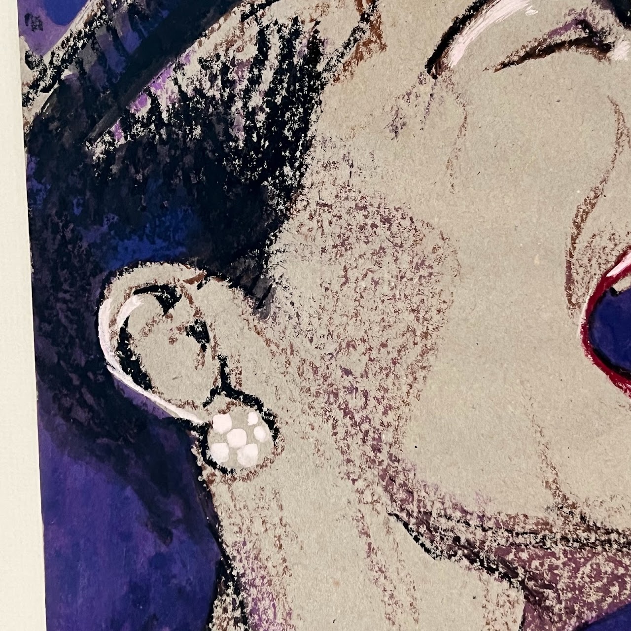 K. Maxwell Signed Billie Holiday Watercolor and Pastel Drawing