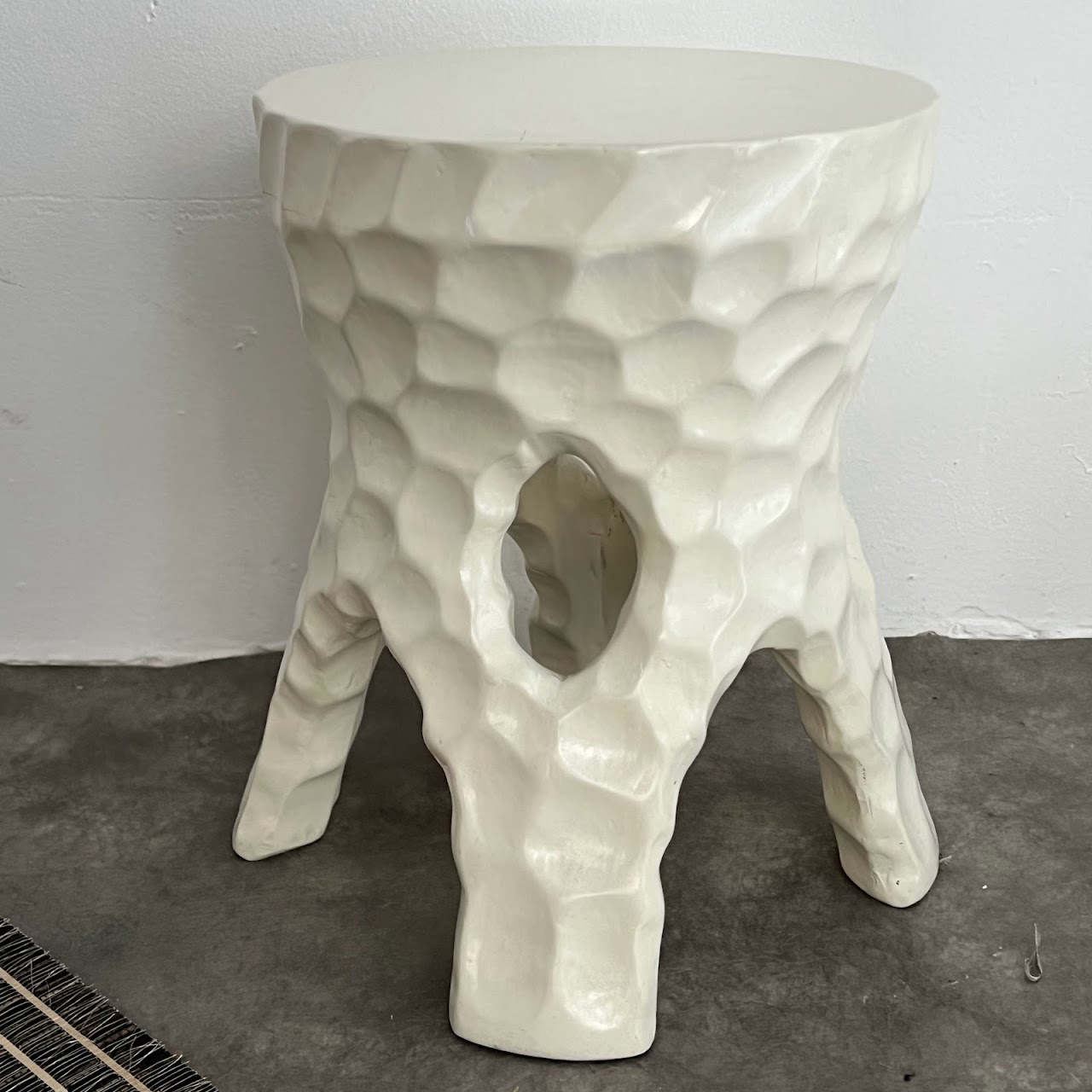 Sculptural Biomorphic Wooden Stool