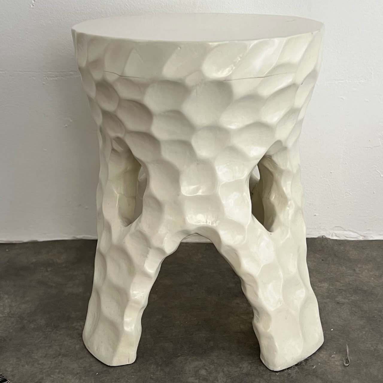 Sculptural Biomorphic Wooden Stool