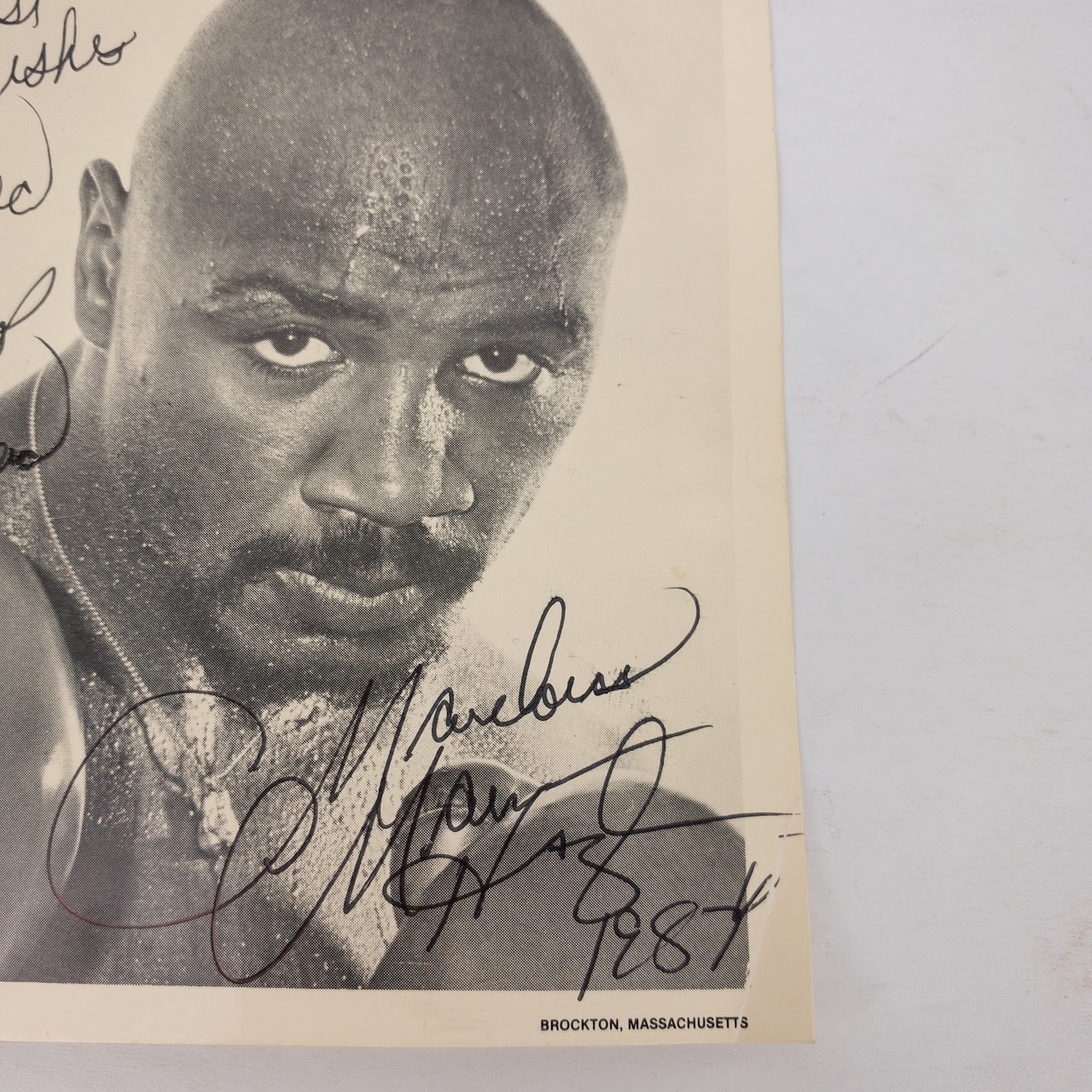 Marvelous Marvin Hagler Signed 1984 Photo Print