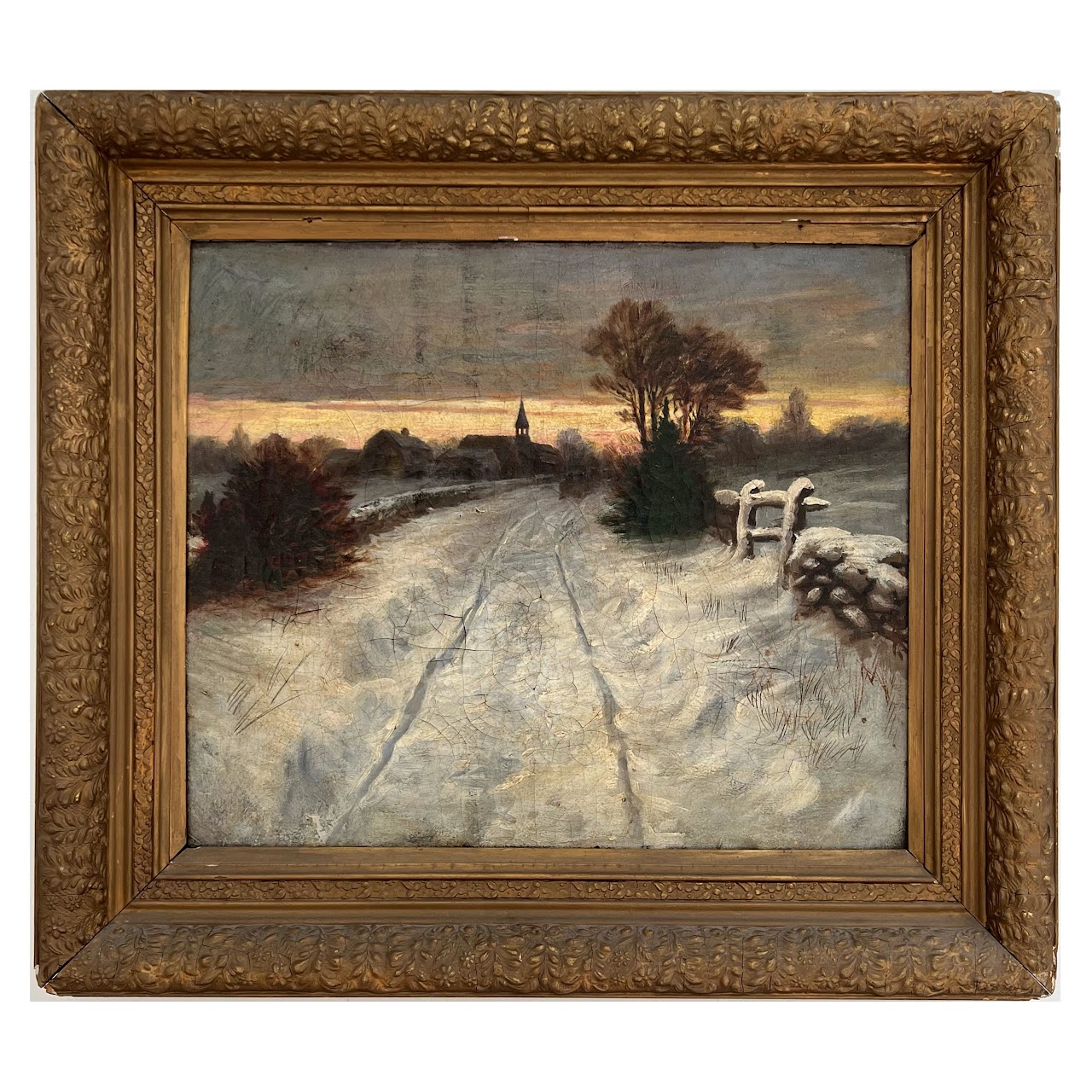 Snowy Landscape Oil Painting