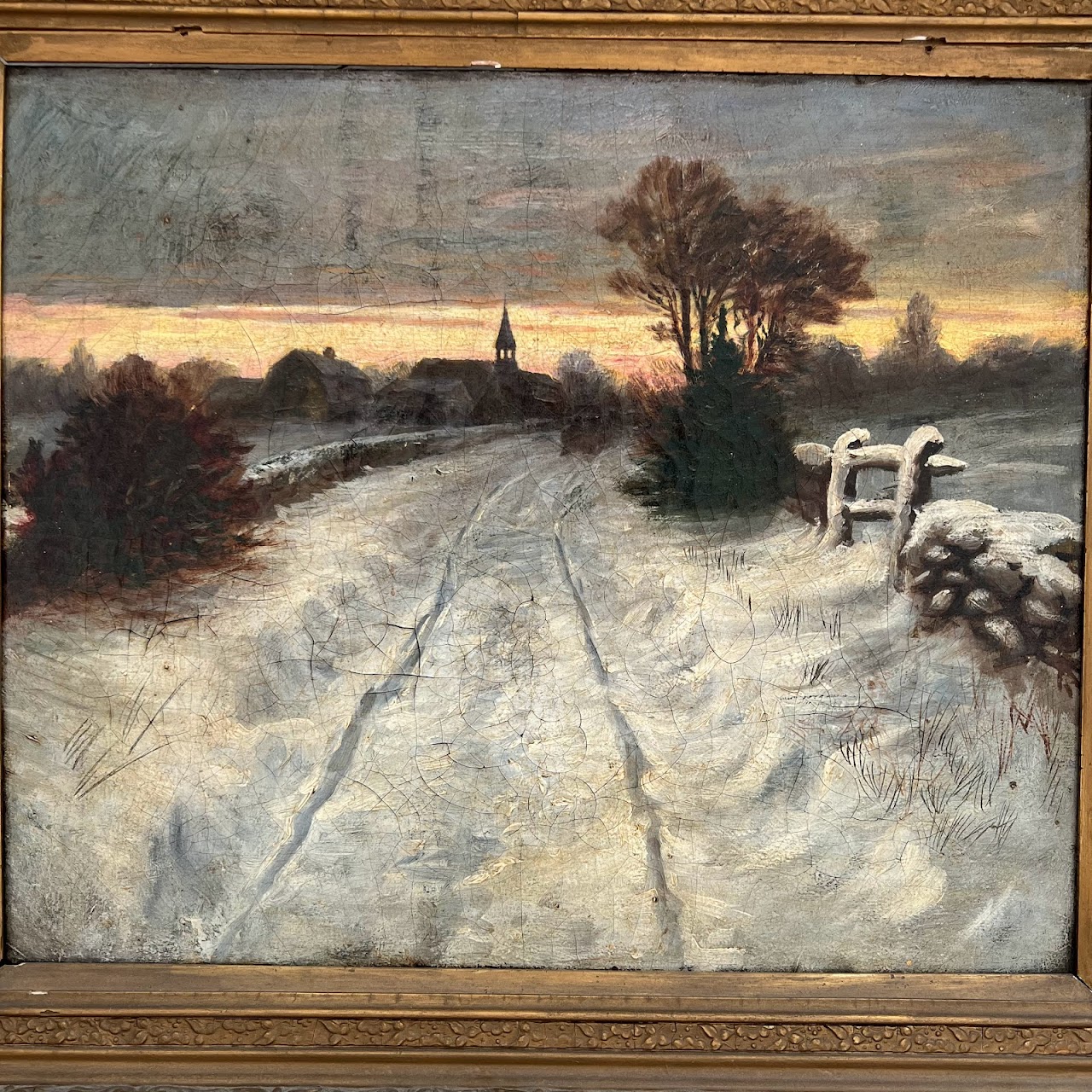 Snowy Landscape Oil Painting