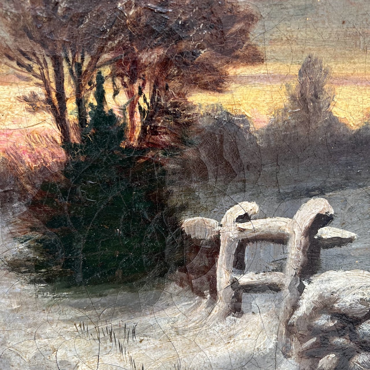 Snowy Landscape Oil Painting