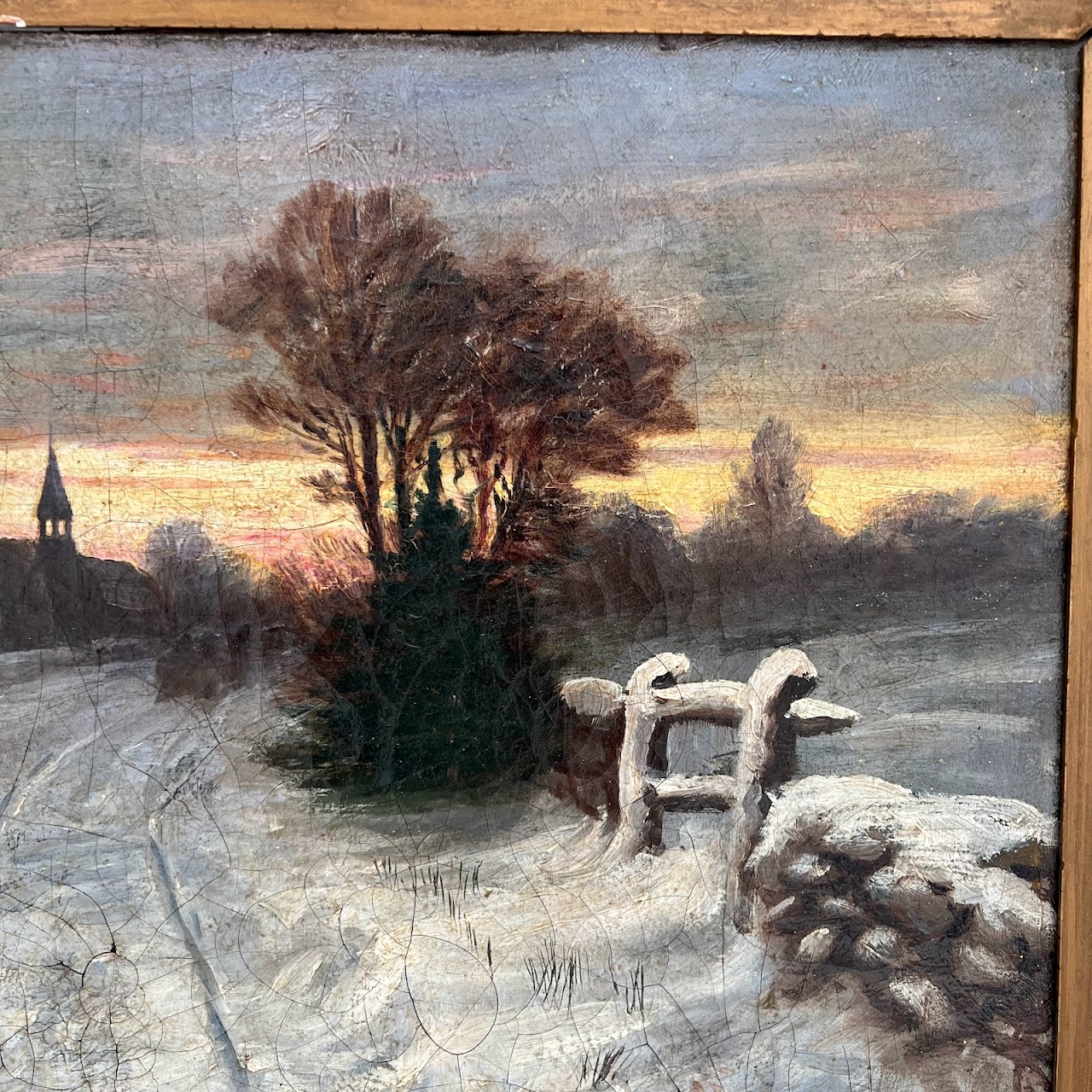 Snowy Landscape Oil Painting