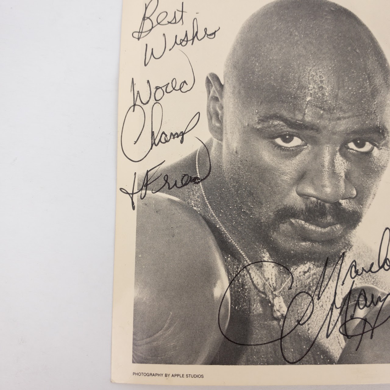 Marvelous Marvin Hagler Signed 1984 Photo Print