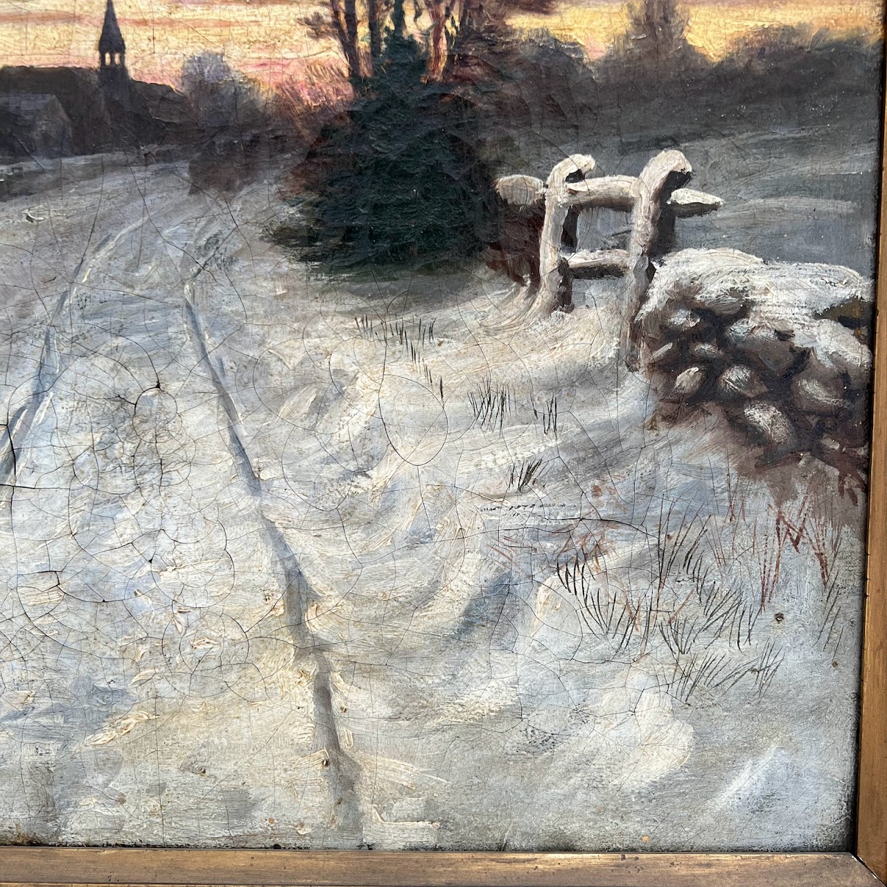 Snowy Landscape Oil Painting