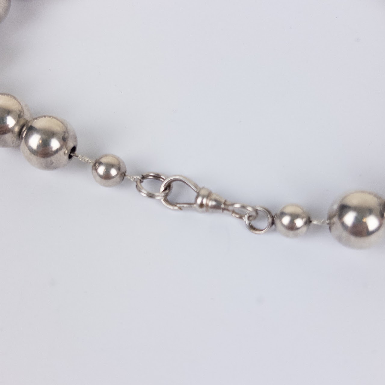 Sterling Silver Graduated Bead Necklace