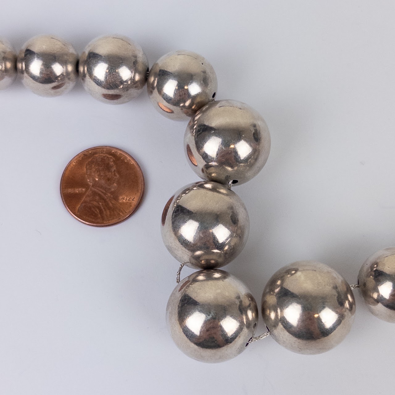 Sterling Silver Graduated Bead Necklace