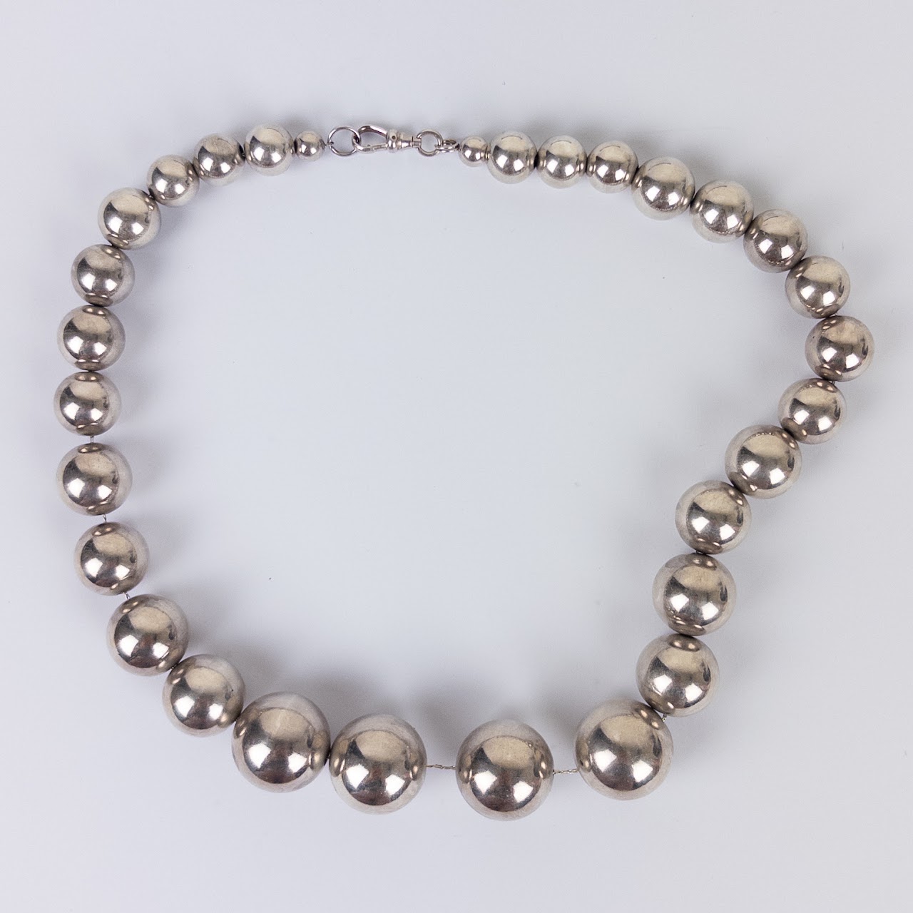 Sterling Silver Graduated Bead Necklace