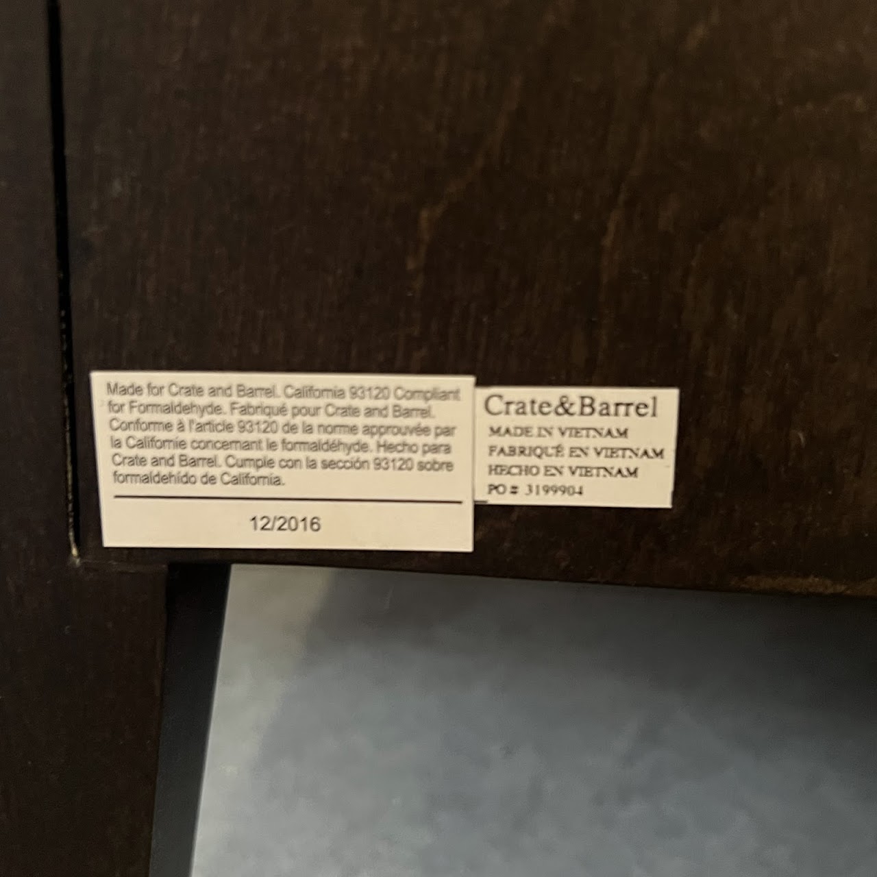 Crate & Barrel Three-Drawer Chest